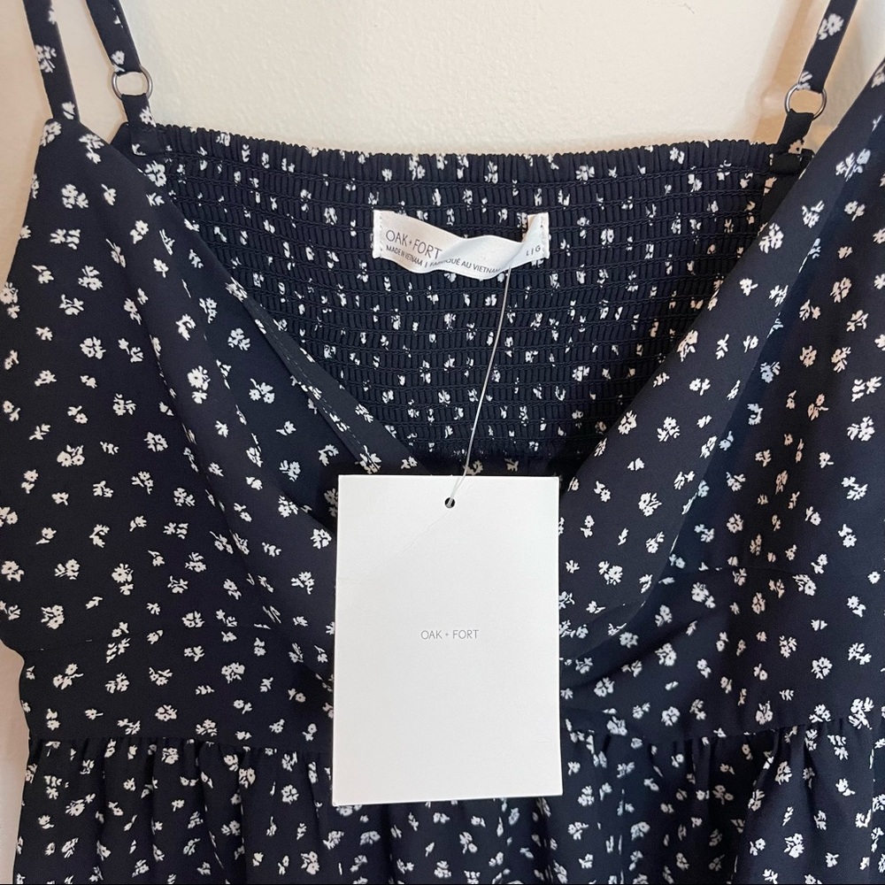 Oak and Fort NWT Floral Peplum Top Shirt - Picture 4 of 6